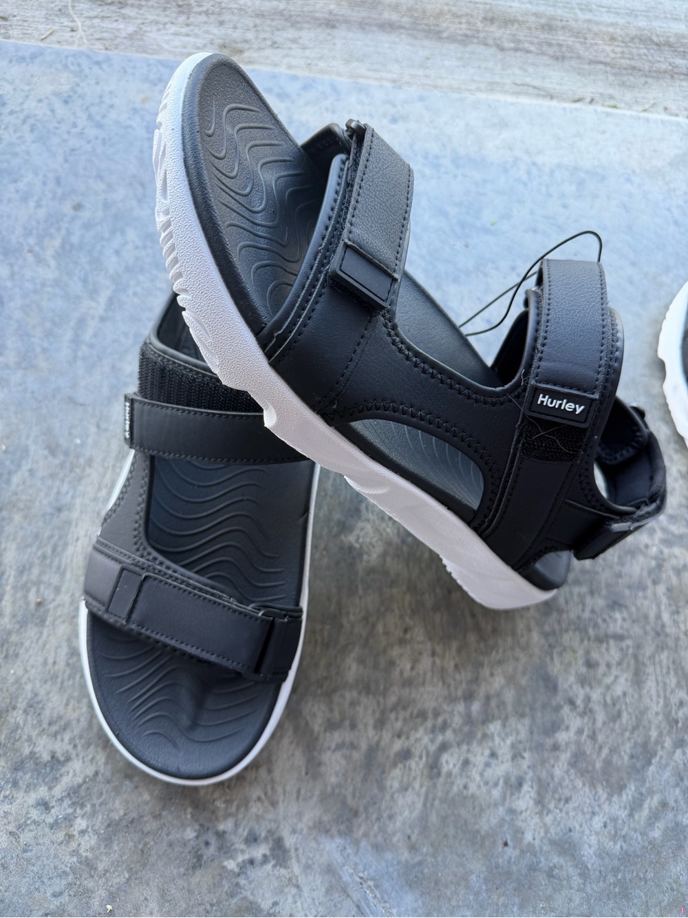 Hurley Mens Black Sport Sandals with White Sole